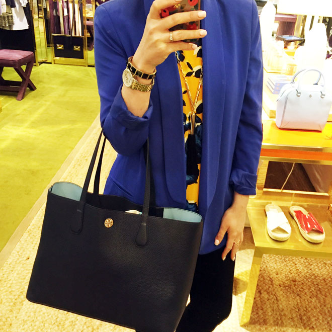 Tory Burch Perry Leather Tote Bag