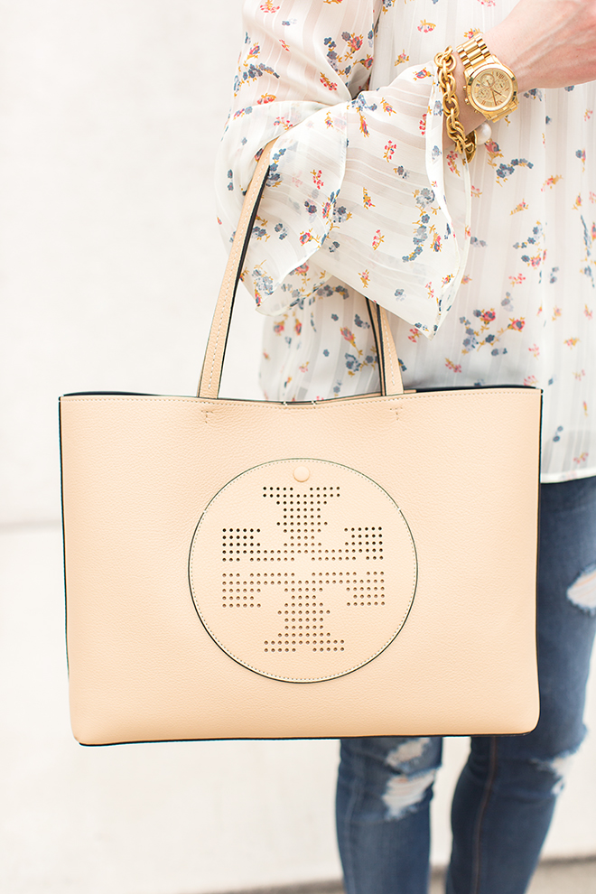 tory burch perforated logo tote - The Double Take Girls