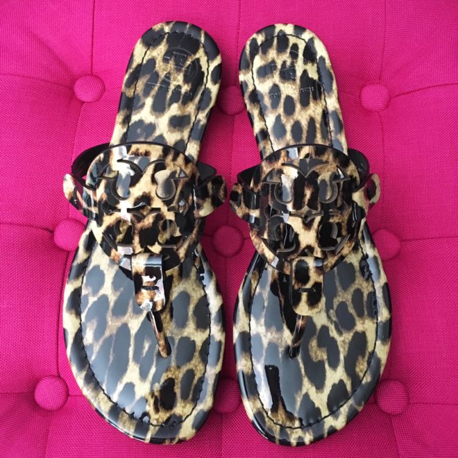 tory burch leopard miller sandal