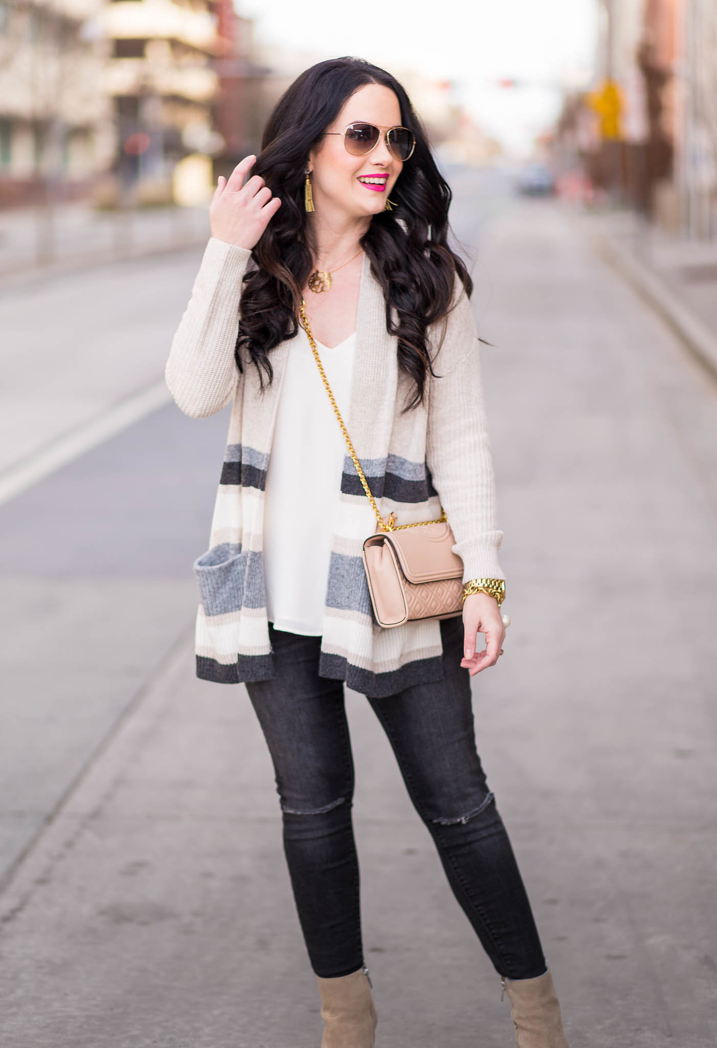 The Double Take Girls Style Blog January Q&A + LOFT Cardigans Promo