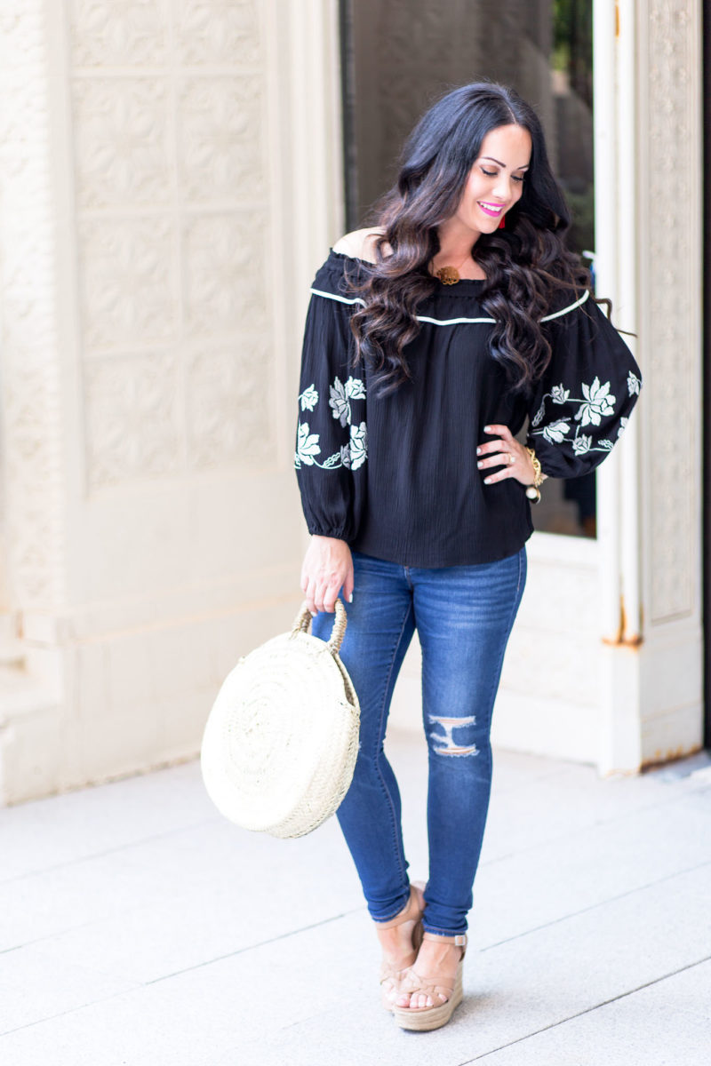 Friday Five + Embroidered Off The Shoulder Blouses