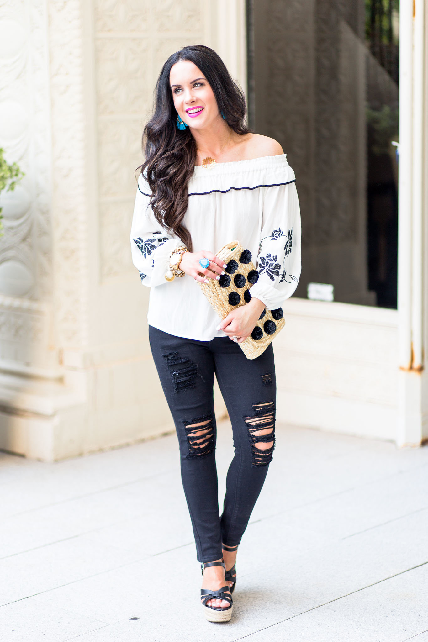 Friday Five + Embroidered Off The Shoulder Blouses