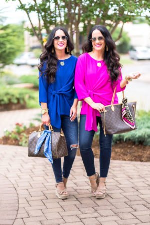 gibson-tie-front-blouse-blue-hot-pink-nordstrom
