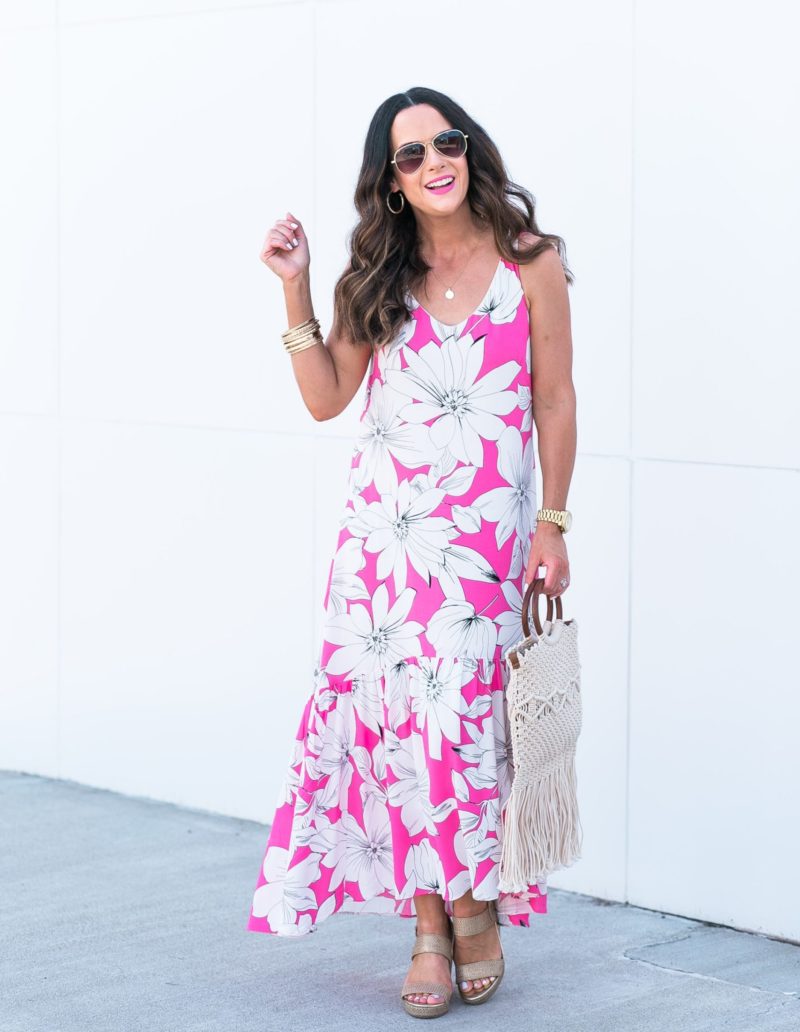 Summer Trend Maxi Dresses | Palm Print & Pink Floral - The Double Take ...