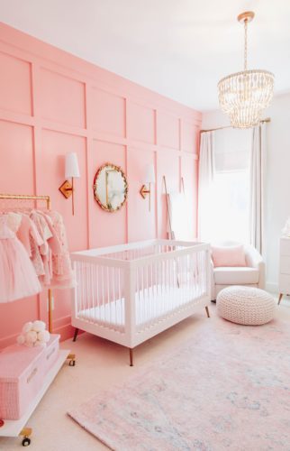 Modern Glam Pink Board & Batten Nursery Reveal - The Double Take Girls