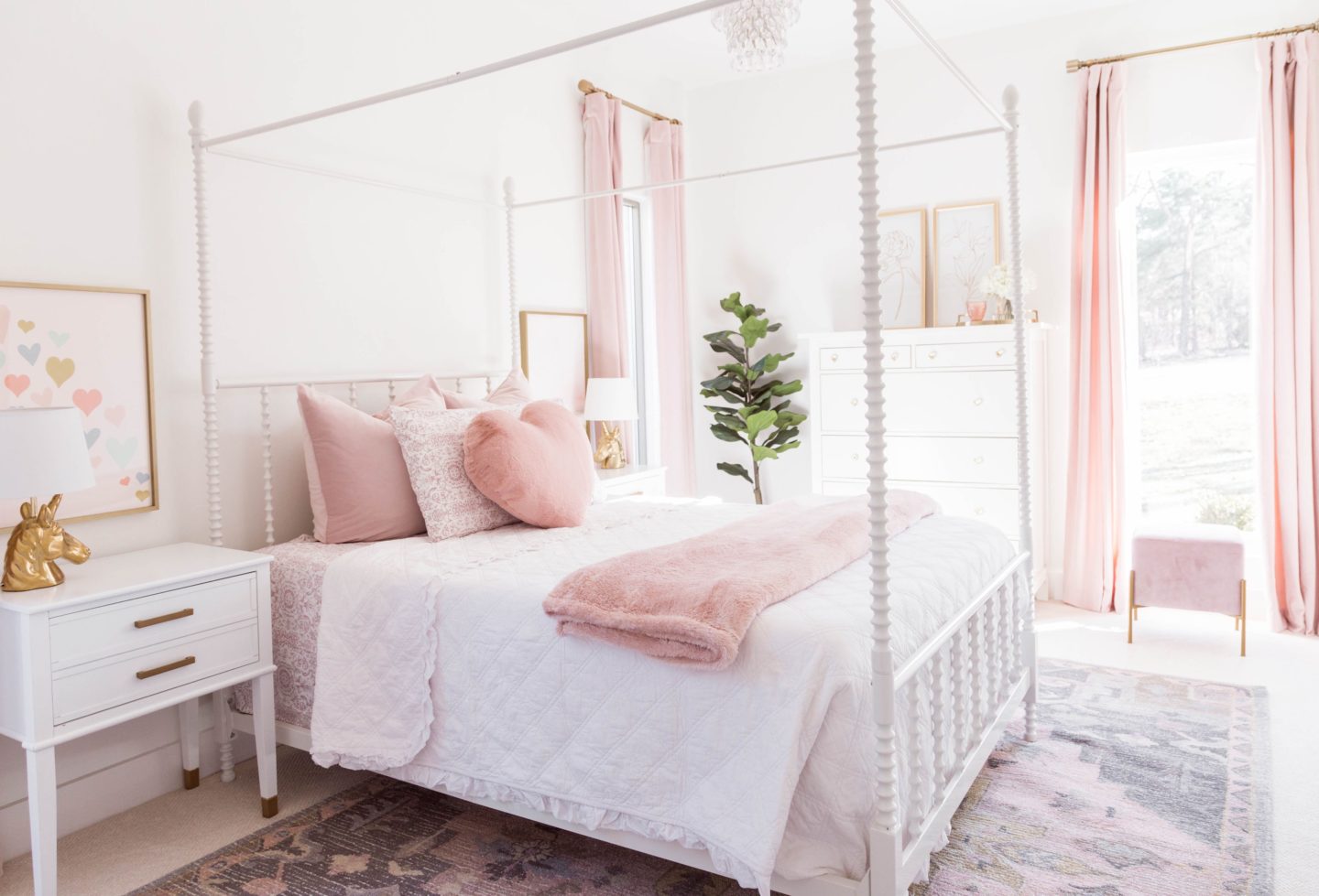 Blush Glam Girl Bedroom Reveal - The Double Take Girls